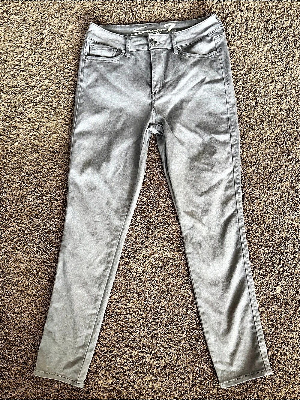 Seven7 High Rise Skinny Jeans Gray Waist 8